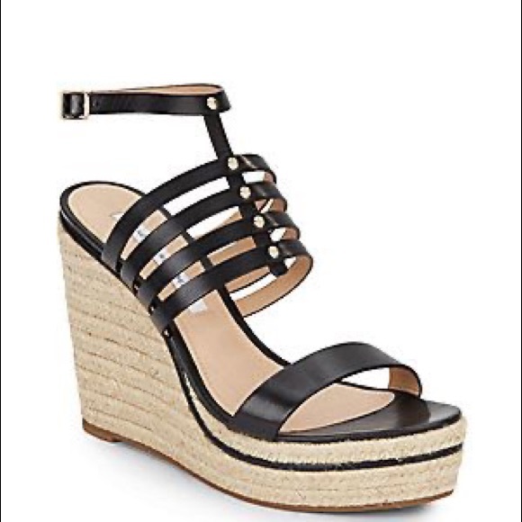 New $375 Diane von Furstenberg Gabby Platform Leather Wedge Size 9.5